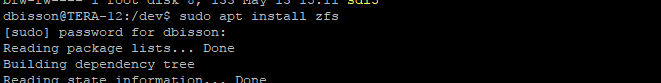 Installing ZFS support