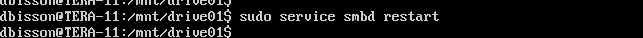 Restarting the samba service