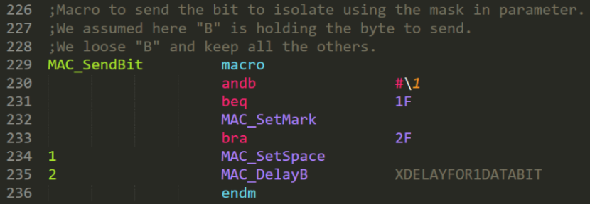 The macro MAC_SendBit