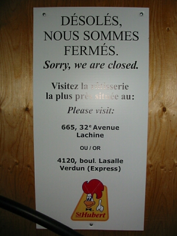 Restaurant Lasalle fermé